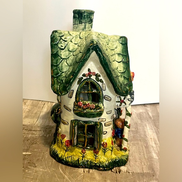 Vintage teddy bear cottage candle house - Picture 5 of 9